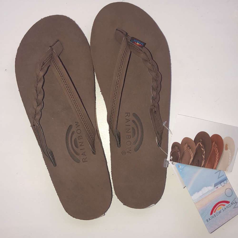 Rainbow flip flops